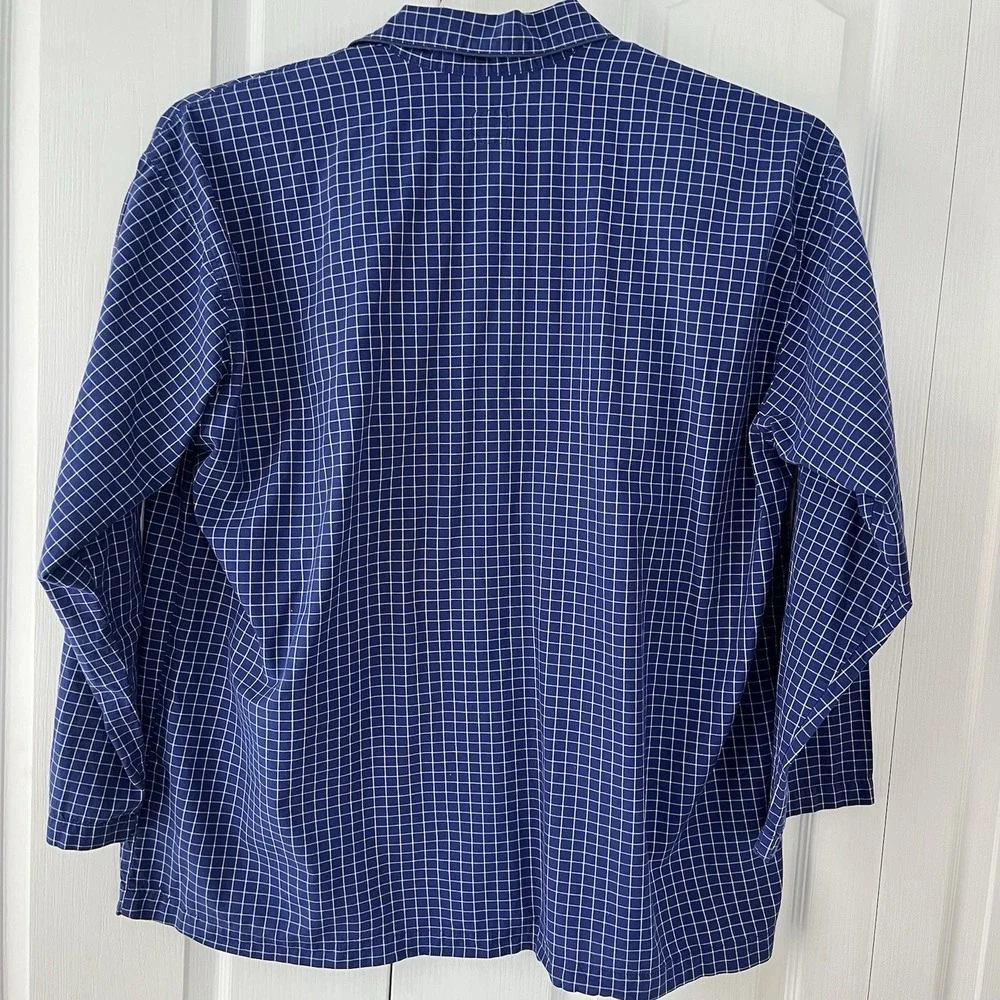 Polo Ralph Lauren Sleepwear-L/XL-blue & White Plaid-Button Up Pajama Shirt